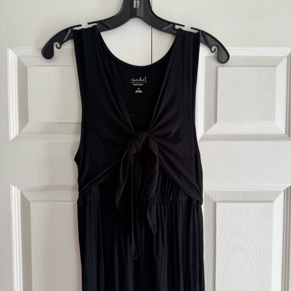 Isabel Maternity by Ingrid & Isabel Black Tie-Front Maxi Dress